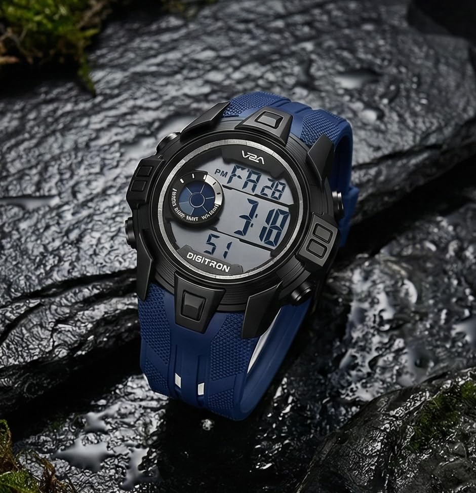 Image of V2A Digitron 2117 Sports Watch for Men & Boys | Alarm, Stopwatch, 12 /24H | 3 ATM Water Resistant | Luminous Display | Gifts for Men & Boys