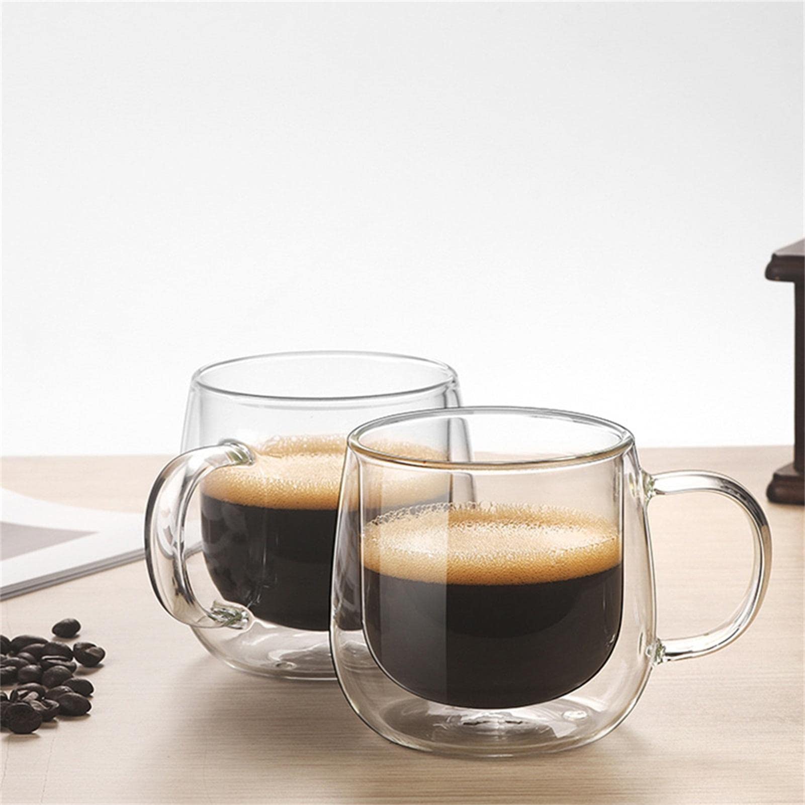 2 tazze da caffè a doppia parete in , 10 once a doppia parete in