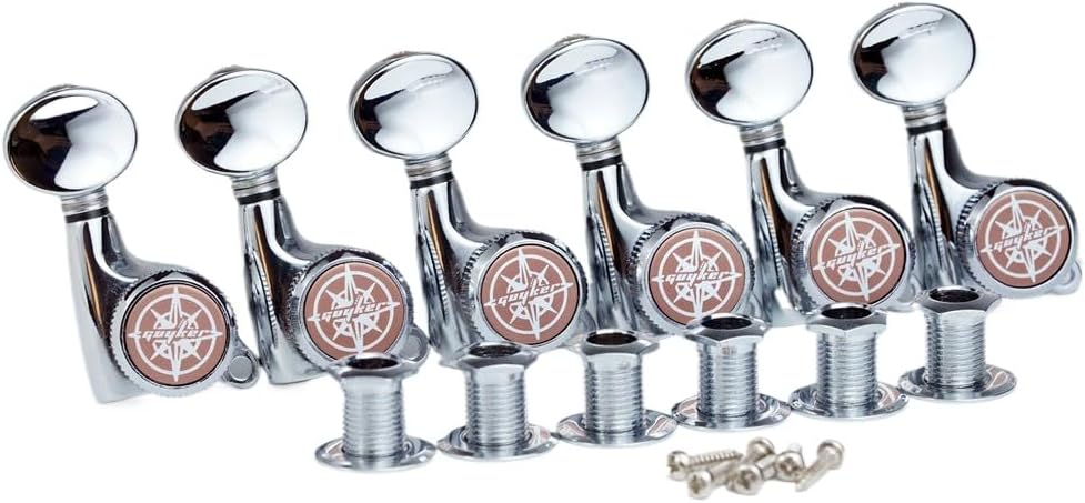 Locking Guitar Tuners 6 In-Line, 1:18 Ratio Sealed Machine Heads with String Lock and Finish, Stable Tuning Replacement for Electric/Acoustic Guitar Repair Setup, 6pcs Right Hand (501D5CSP 6R)