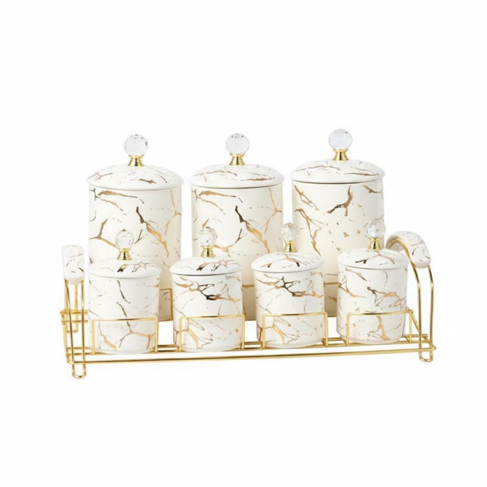 1 Tarro de Almacenamiento de Cerámica Canister Sello Decorativo Función Práctica Adecuado para Organizar Especias Cocina Estilo Moderno Hogar, Blanco