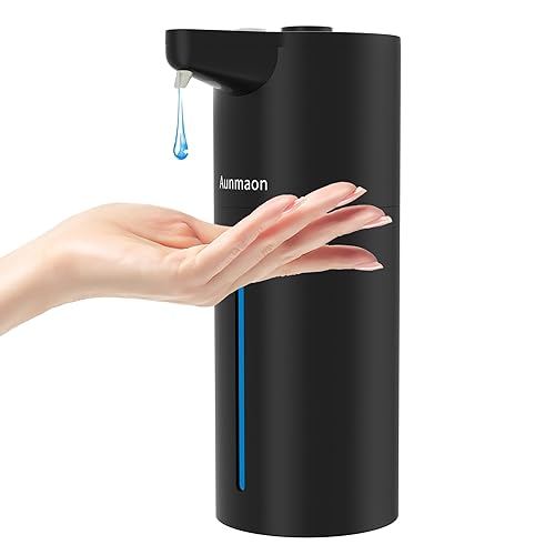Automatic Soap Dispenser Touchless, Hands-Free, Multi Adjustable Volume, Long Battery Life, Compatible with Thick & Thin Dish/Hand Soap for Bathroom and Kitchen, Easy for Toddlers, Black - Bright Black