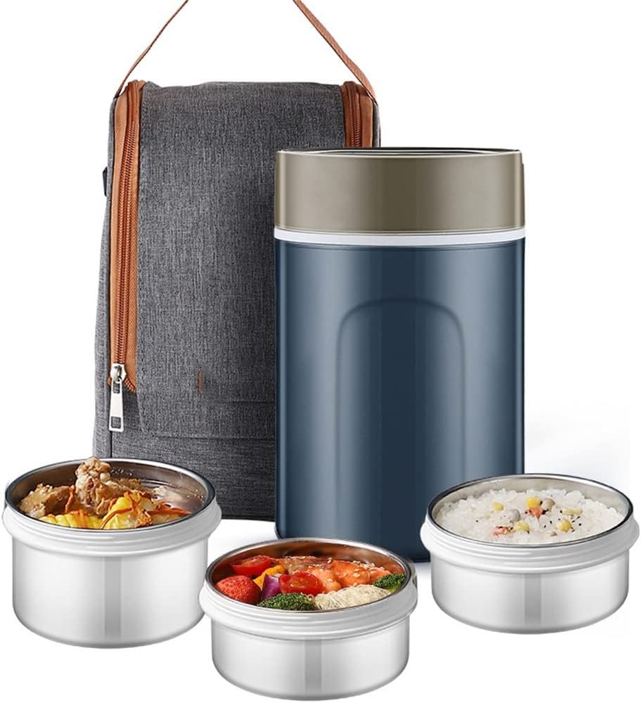 Stainless Steel Insulated Lunch Box, Large Capacity, Multi-layer Bucket, Portable