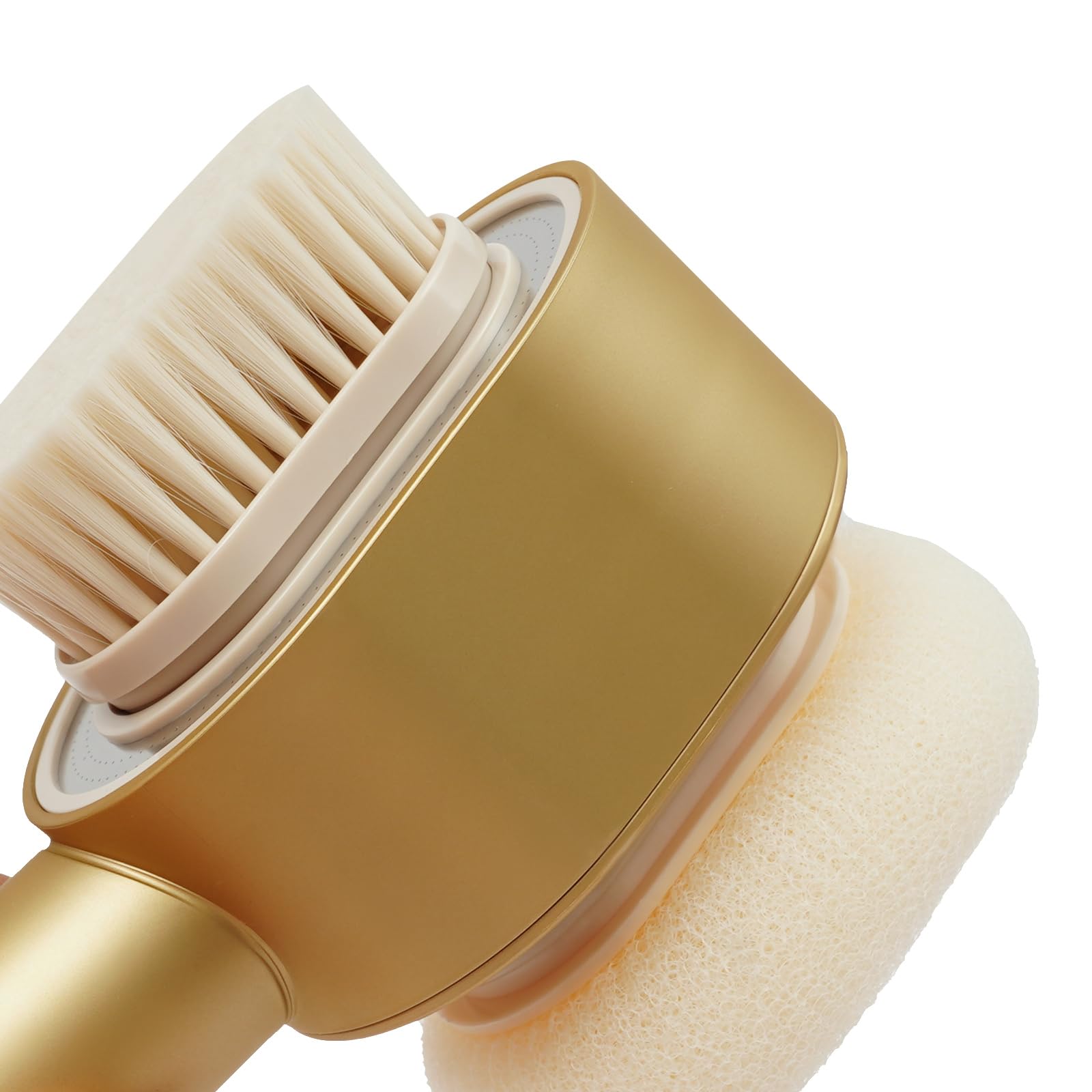 Soffione doccia con testina in spugna e testina e filtro a carbone lungo per acqua pulita, doccetta ergonomica con 200 microugelli e texture antiscivolo per la cura della pelle e il relax (oro)