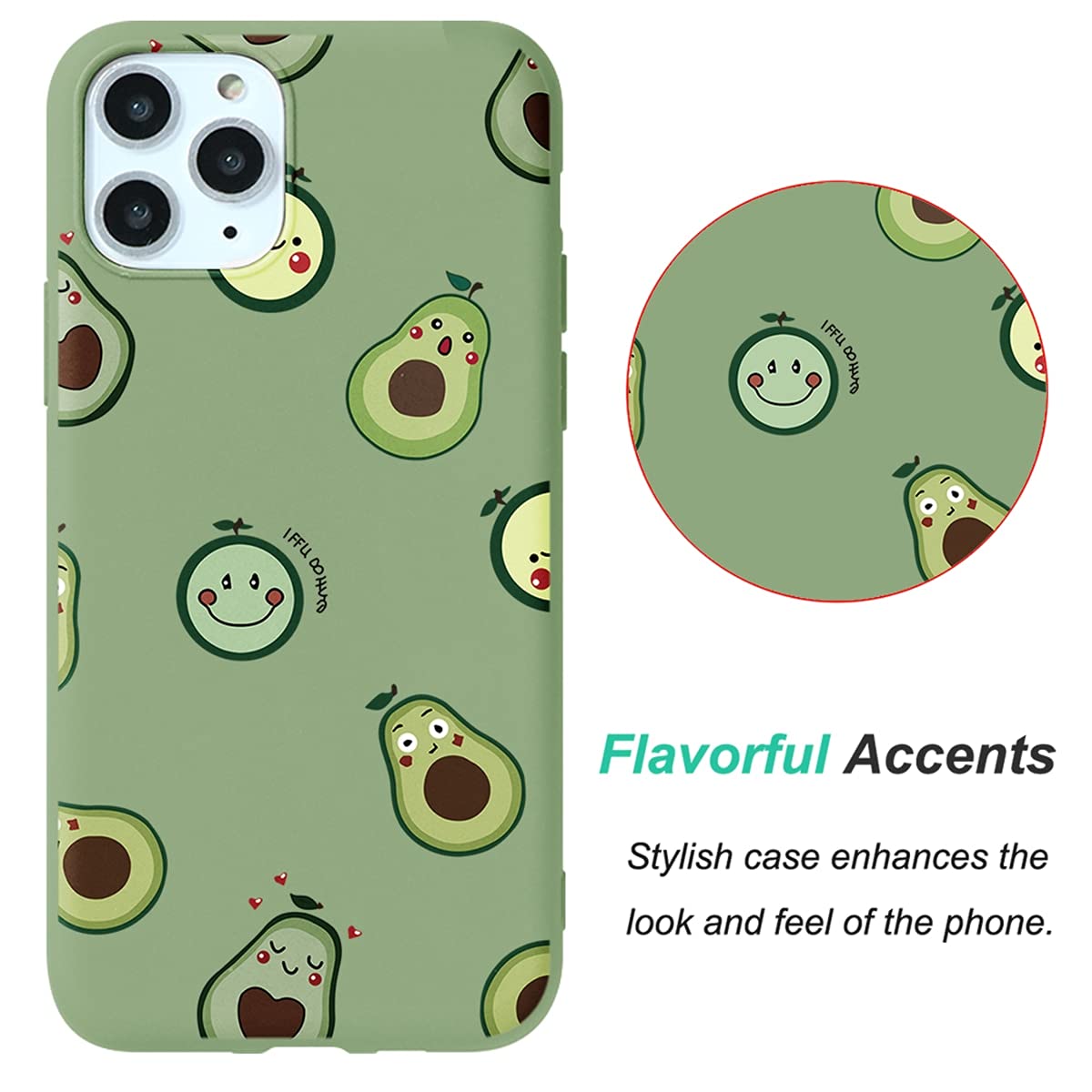 2 Cover Yoedge Per IPhone 14 Pro Max – Silicone Morbido Opaco Con Avocado – Verde – Antiurto - 3