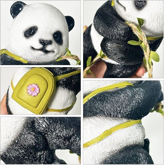 craftpitaraa Garden décor Statue Panda showpiece Outdoor Climbing and Tree Climbing Animals, Terrace, Garden, Balcony, Courtyard Decorations, and Animal Home Decoration Panda 2