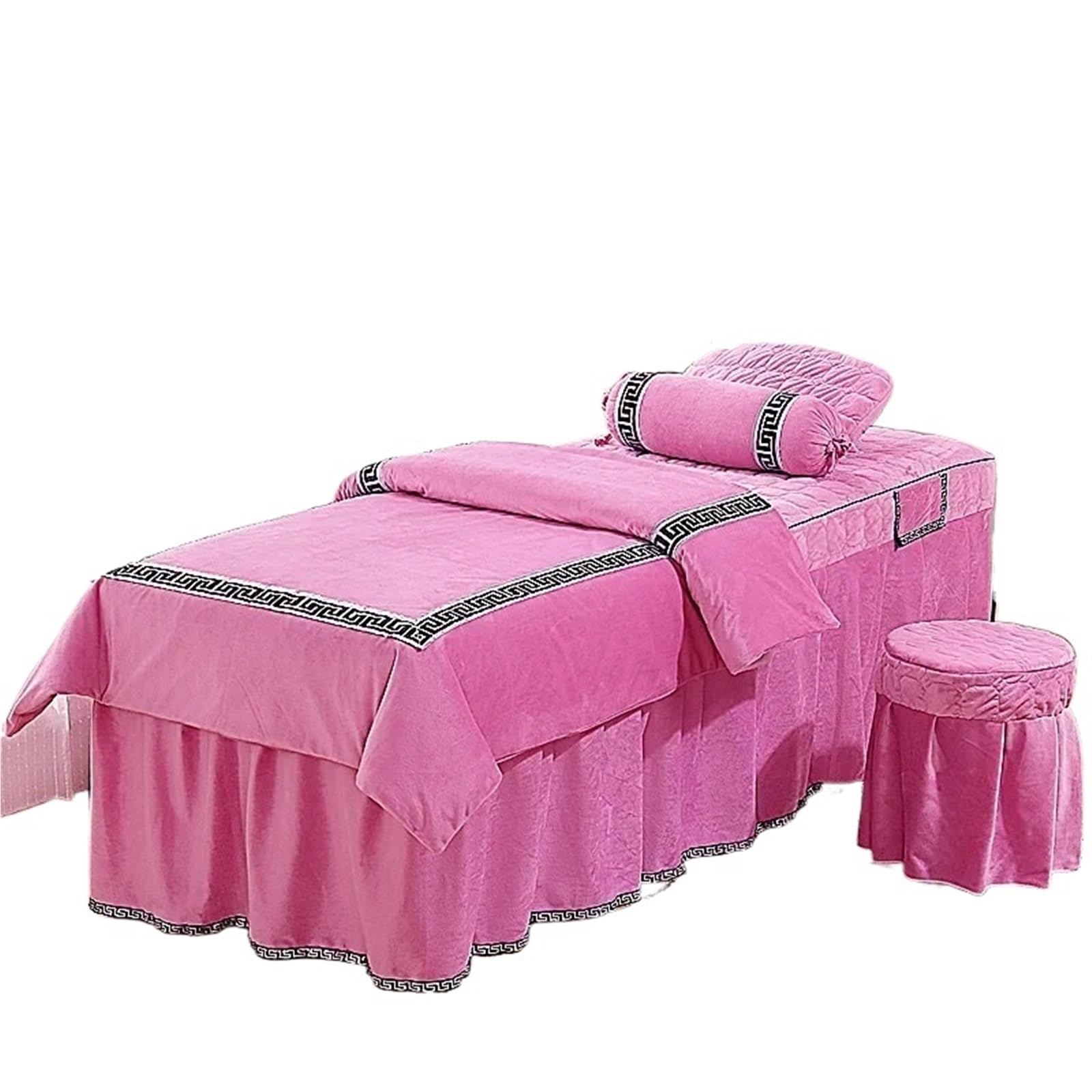 GCYEIDMA Beauty Salon Bed Cover Sets 4pcs Beauty Salon Bedding Set Thick Bed Linens Sheets Bedspread Massage Spa(11,FLAT BED SHEET_70X190CM)