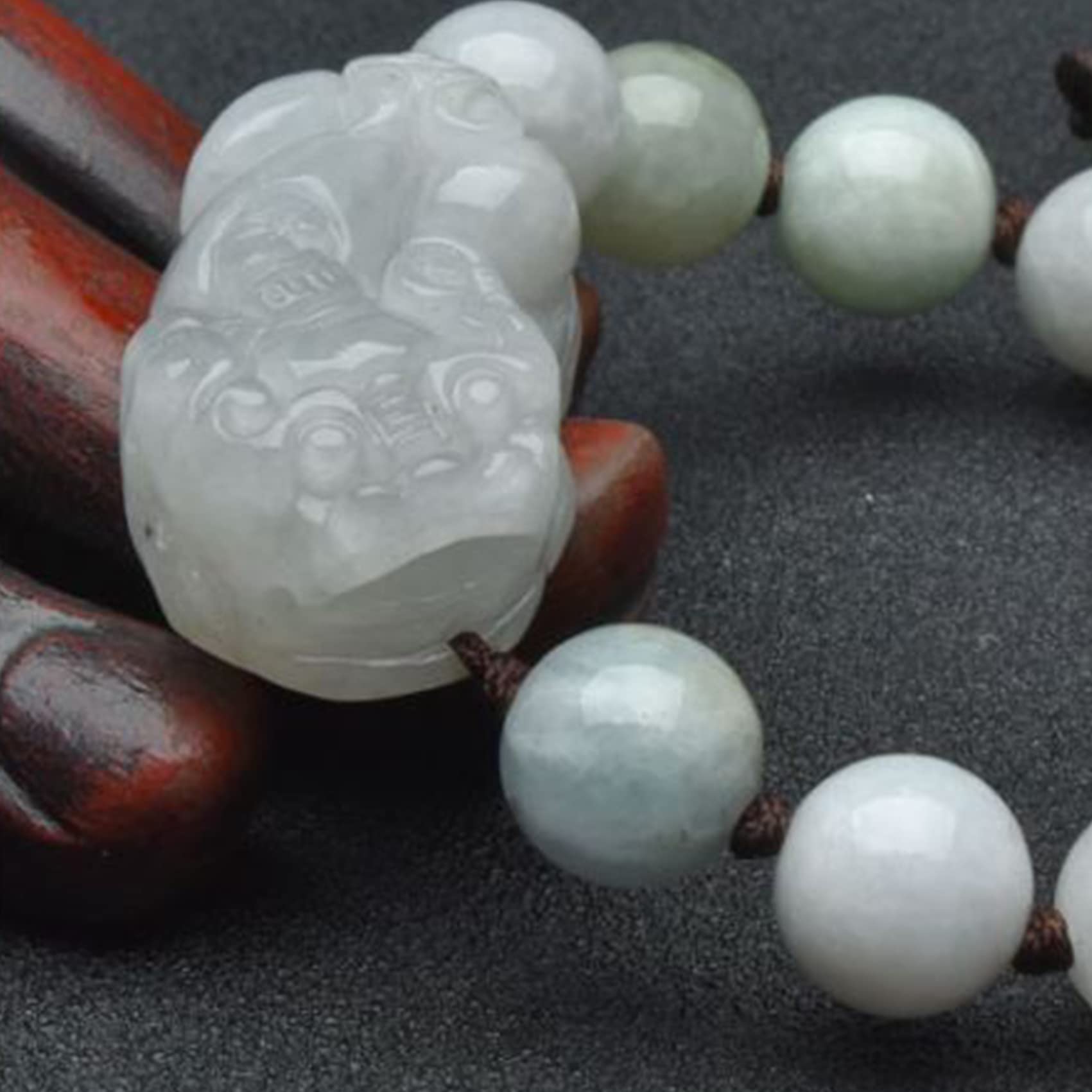 Pulsera de la Suerte, Pulsera Feng Shui, Pi Yao Jade para Mujeres y Hombres, Amuleto Piedra Preciosa Hilo Rojo Chino, ágata roja