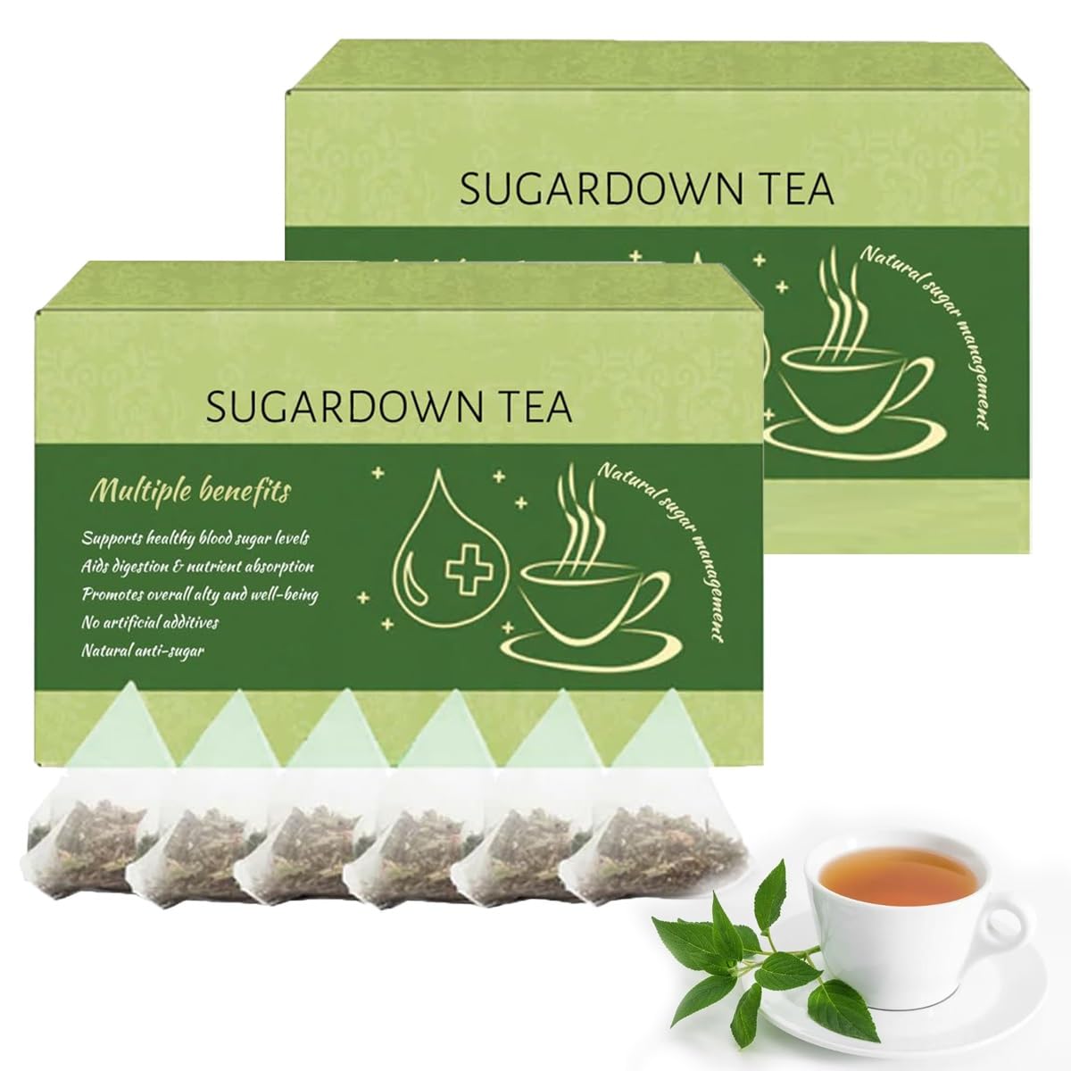 Eyyfvq Glucoherb SugarDown Tea, Blood Sugar Maintenance Tea, SugarDown Tea for