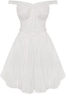 SCARLET DARKNESS Damen Renaissance Kleid Ärmellos V-Ausschnitt Kleid Cottagecore Mini Corsagenkleid