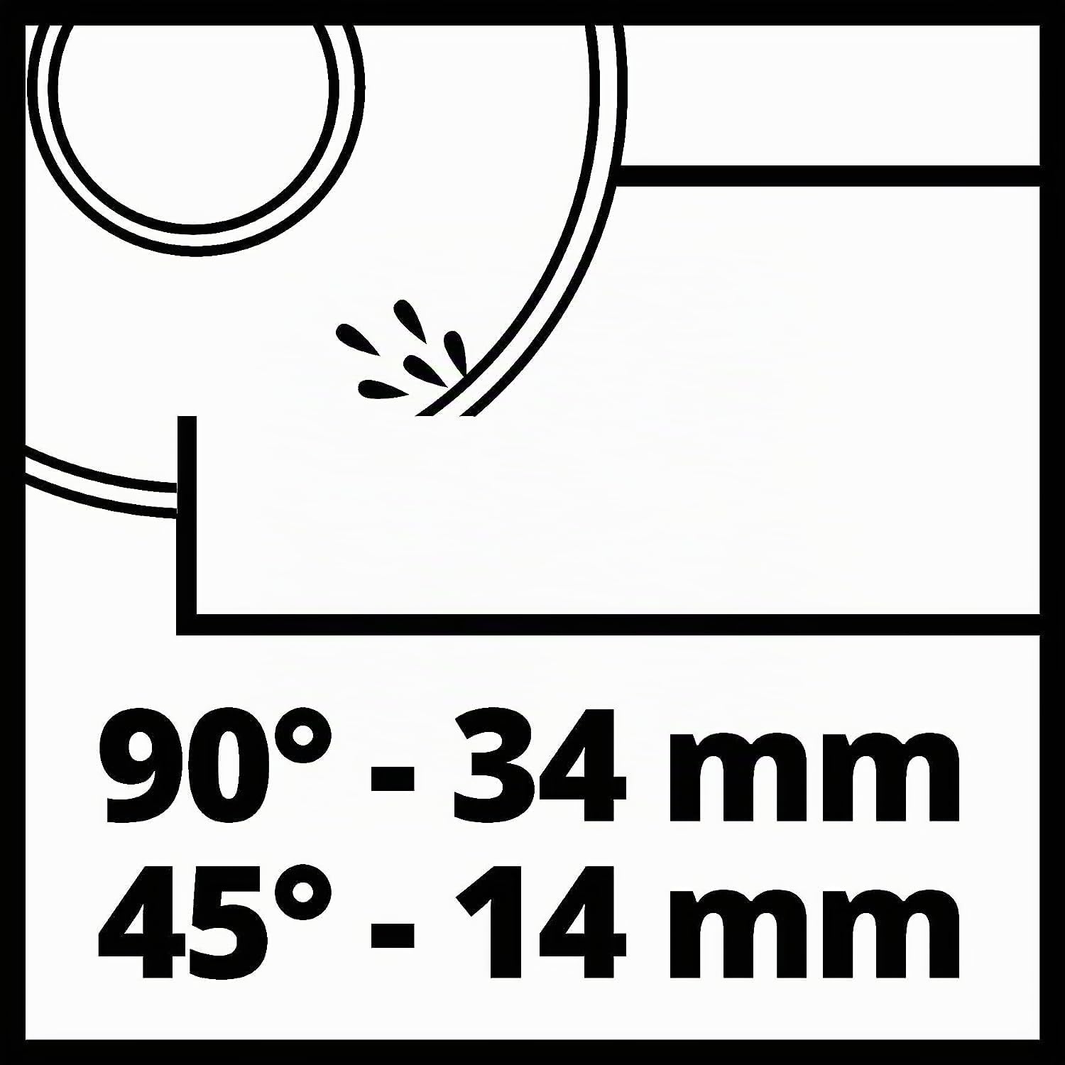 Einhell TC-TC 800 Tagliapiastrelle, 800 W, 2.950 min-1, banco in acciaio inossidabile inclinabile dotato di una scala graduata, Altezza di taglio a 90° 34 mm; Altezza di taglio a 45° 14 mm