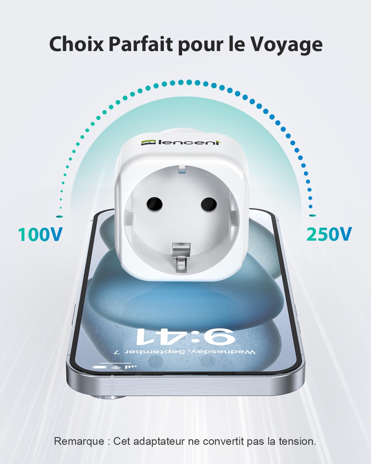 LENCENT Adaptateur Prise USA Voyage Canada Type B 2 Pièces