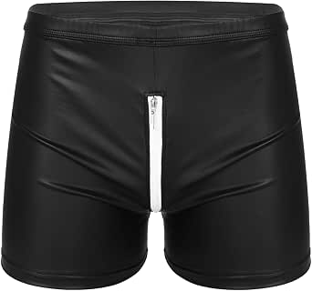 Amazon.com: Freebily Men's Imitation Leather Boxers Underwear Low Rise