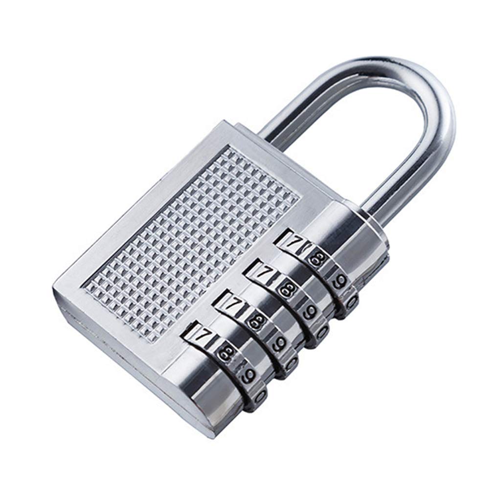 YASSUN Zinc Alloy Combination Padlock, 4 Digit Combination Lock for Gym, Sports, School & Employee Locker, Outdoor, Fence, Hasp and Storage (Set of 2, Silver)