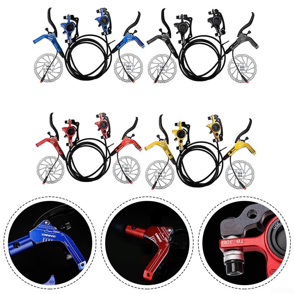 Juego de frenos de disco hidráulicos para bicicleta eléctrica, juego de frenos de disco hidráulicos EBike, palanca de freno de corte de bicicleta eléctrica, con para rotor (negro)