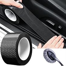 Carbon Fiber Car Door Sill Protector Tape – Anti Scratch PPF Film for Car Body, Door, Bumper – Universal Matte Black Car Tape for Exterior Protection