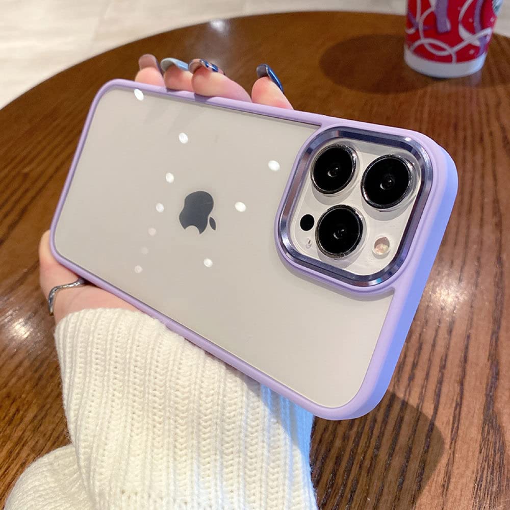 Coque transparente iPhone 13 Pro Max finition lentille métal violette - 7