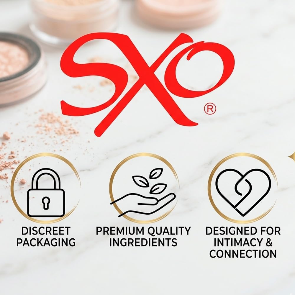 SXO Gourmet Edible Body Powder - Cappuccino Flavored Kissable Dust for Couples - Talc-Free & All-Natural Formula - Sensual Satin Finish for Romantic Nights - Includes Applicator image 5