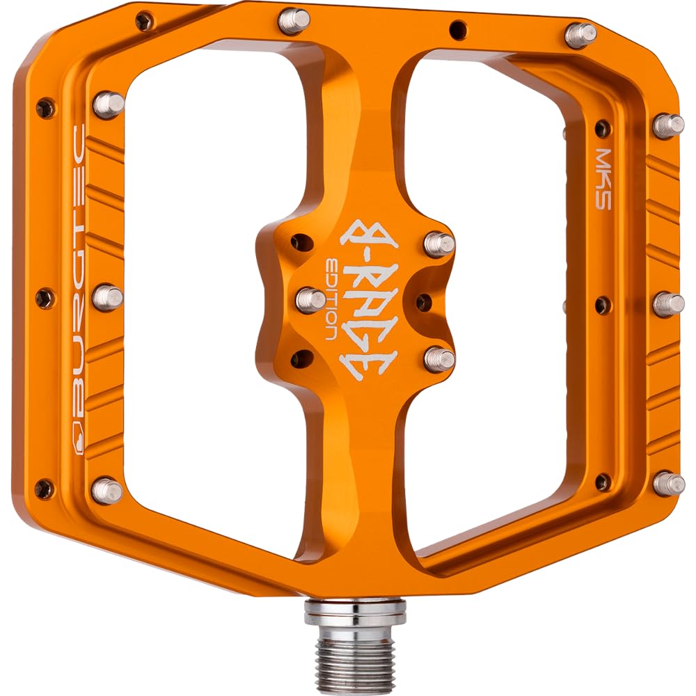 Burgtec Penthouse MK5 B-Rage Edition Flat Alloy Mountain Bike Pedals (Orange)