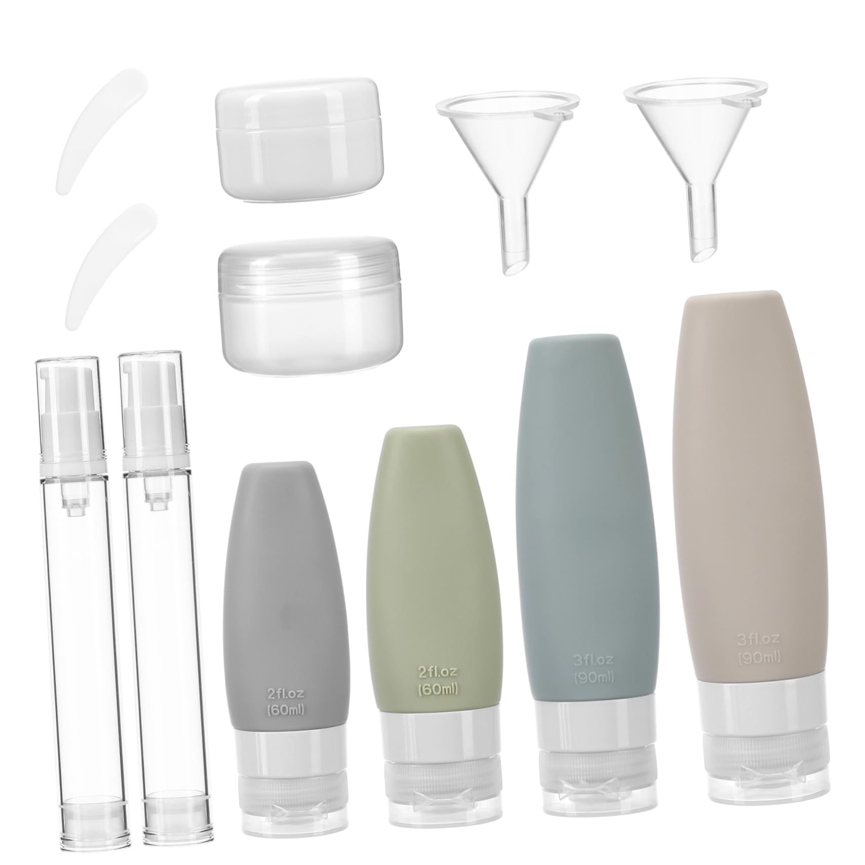 FRCOLOR 4 Sets Silikon Flaschen Set Lotionsflaschen Shampoo Flaschen Quetschflaschen Sprühflaschen Reiseflasche Reisebehälter Für Toilettenartikel Shampoo Spender Toilettenartikel