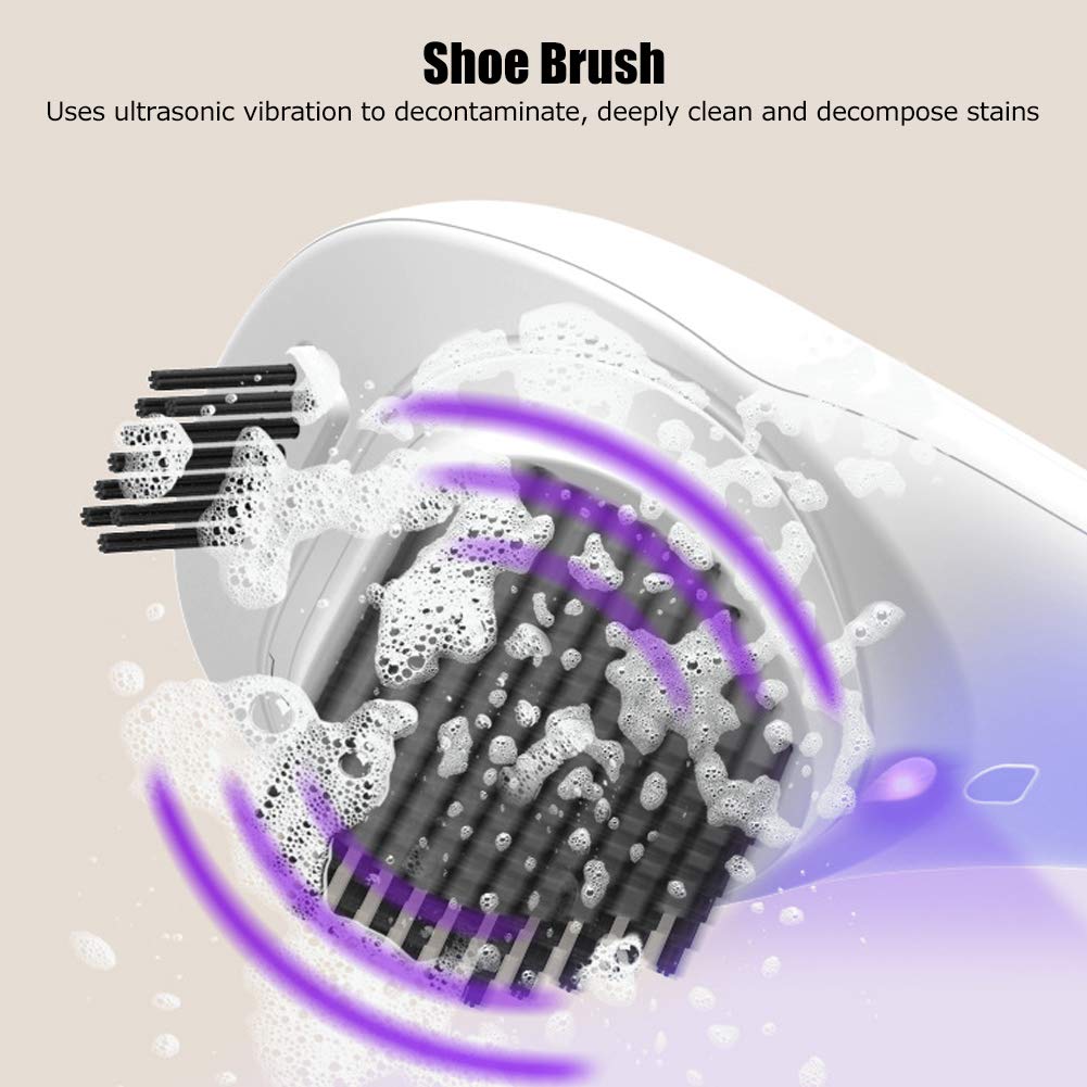 Nettoyeur de Chaussures, Kit de Cirage de Chaussures de Brosse à Chaussures Automatique Électrique Portable Kit de Cirage de Chaussures Électrique avec Interface USB Brosse de Nettoyage Électrique
