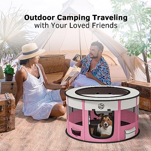 Dog Playpen Puppy Play Pen Indoors Pet Crate Small Dog Cage Portable Foldable Cat Kennel for Kitten Hamster Rabbit Bunny Guinea Pig with Collapsible Food Bowl Carrying Case - Image 6