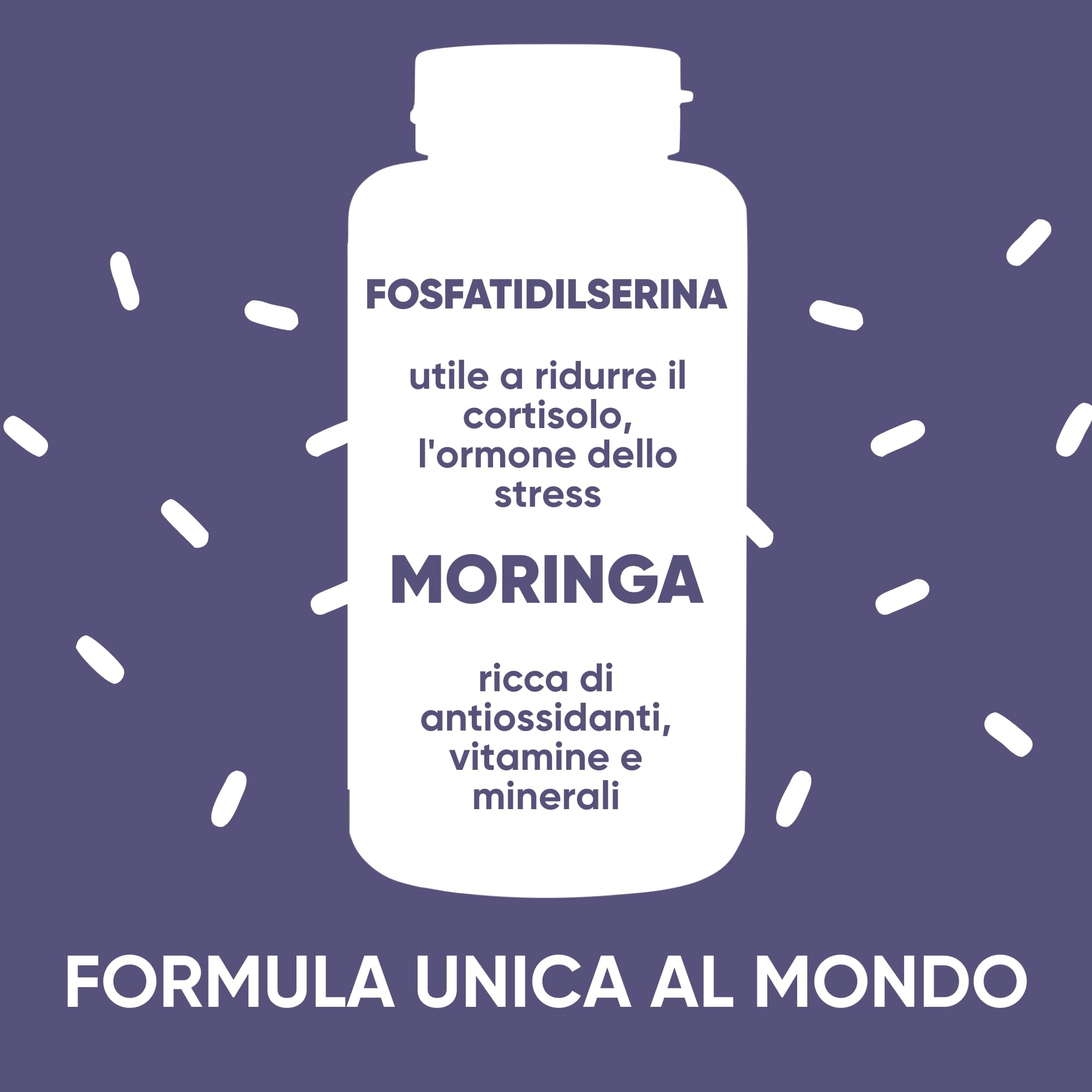Fosfatidilserina 450mg potenziata con Moringa | Abbassa CORTISOLO, Utile per Stress, Metabolismo, Memoria e Concentrazione | Integratore Alimentare | 180 Capsule Naturali Made in Italy | RedMoringa