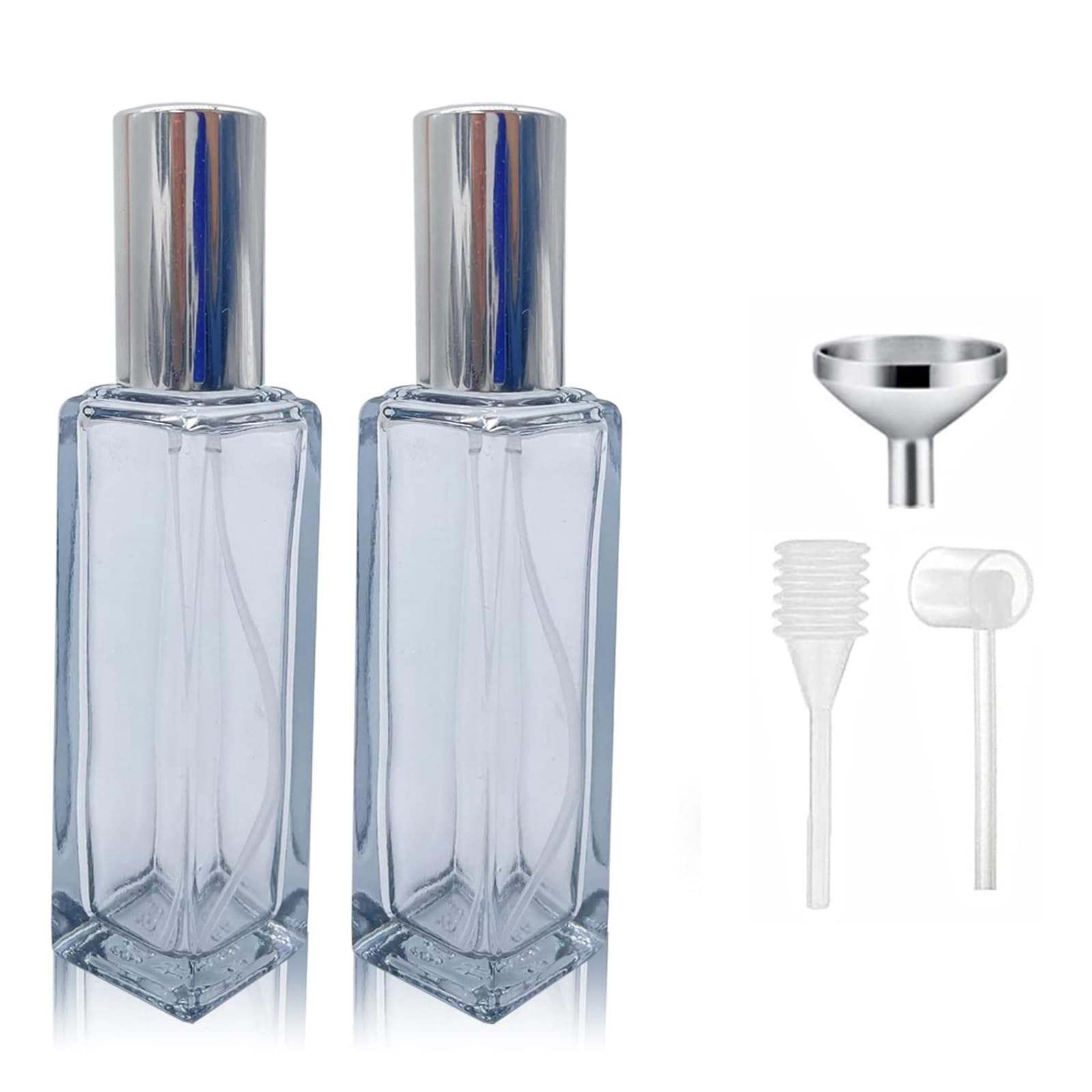 SONGQEE Perfume Atomiser Refillable, Travel Bottle Mini Small Empty Spray Bottles Portable Glass Perfume Pods Container for Holiday (10ML 2 PCS, Grey)