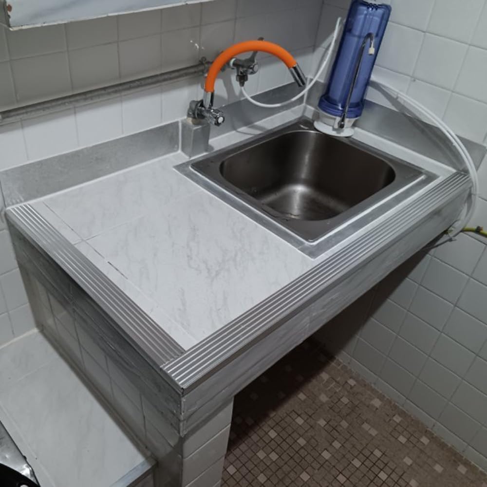 Paquete De 2 Protectores De Borde De Escalera Antideslizantes 50 90 100 120 150cm En Forma De L, Moldura Para Borde De Escalera Para Exteriores, Borde De Escalera De 5cm De Ancho(Silver,90cm-3