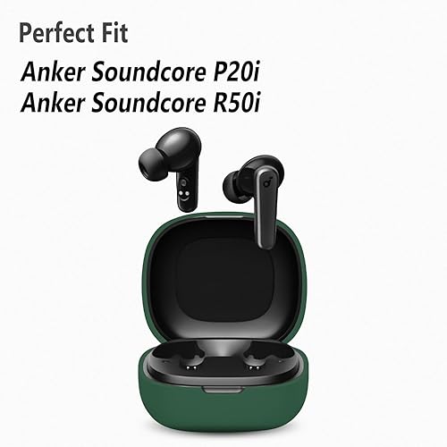 Miniatura 2 de Geiomoo Anker Soundcore P20i - Funda de silicona para Anker Soundcore P20i, funda protectora con cordón (verde esmeralda)