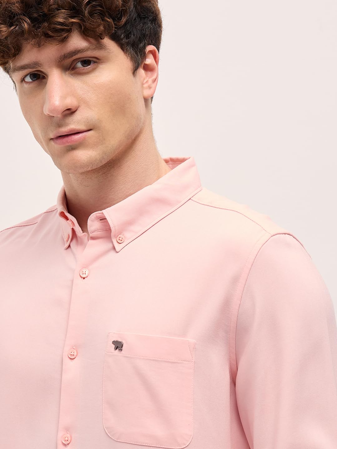 THE BEAR HOUSE Men's Solid Slim Fit Shirt 3