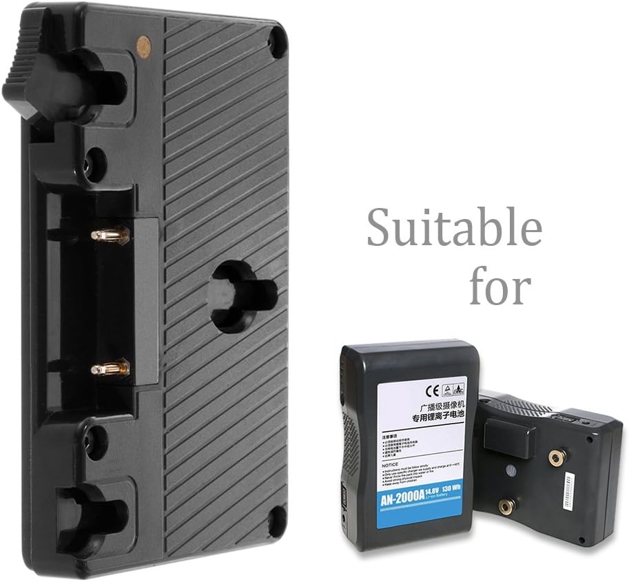 Foto4easy V-Mount Battery Adapter Converter Plate for Anton Bauer Gold Mount Battery to V Mount Battery with 16.8V D-Tap Output for Panasonic Camcorder Camera LED Light Camera Field Monitor