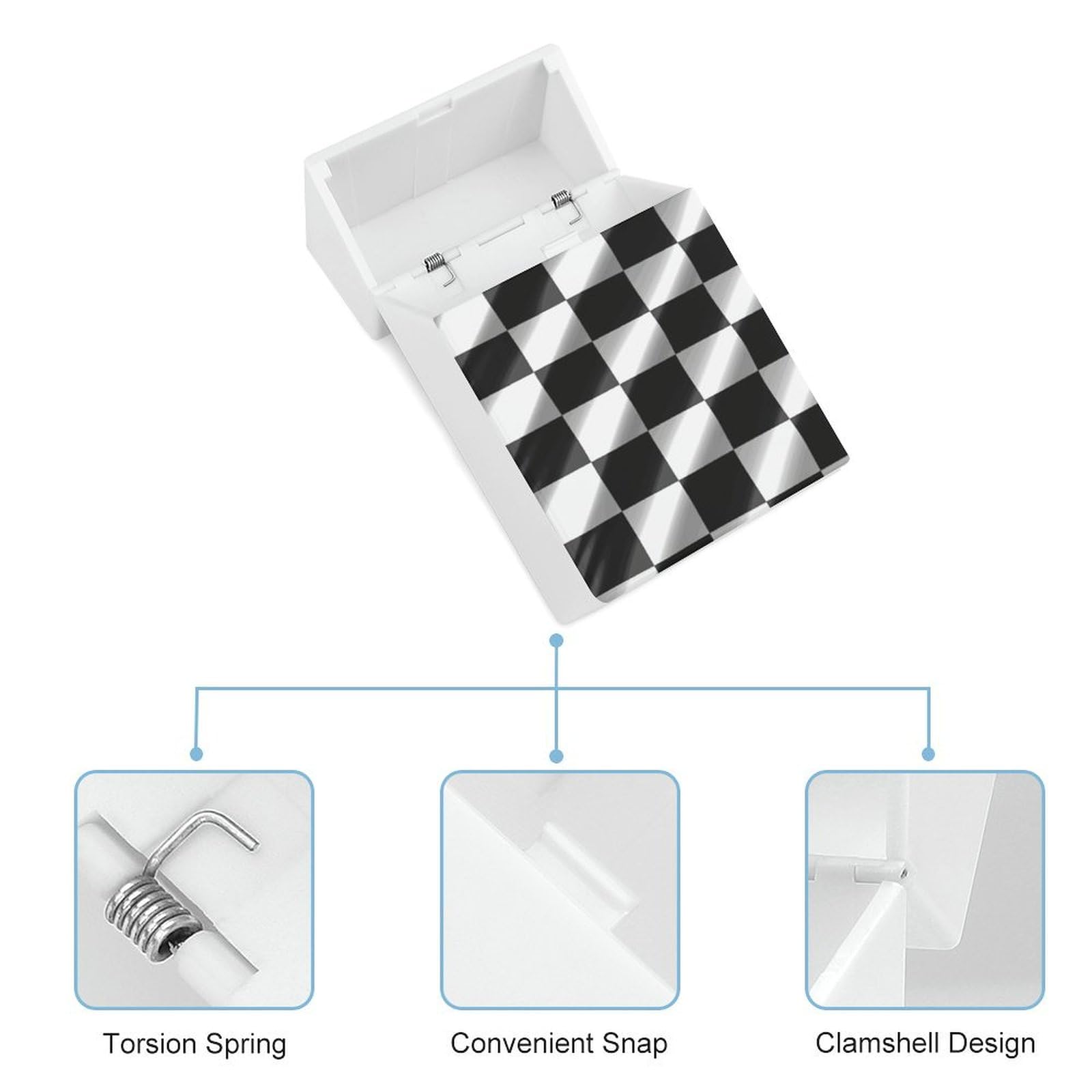Amazon.com: Black White Race Checkered Flag Cigarette Case for King Size  Retro Holder Case with Exquisite Carved Patterns Box 20 Regular Size  Cigarettes : Health & Household