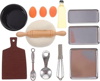 STOBOK Miniature Cooking Set Real 1 Sets Tiny House Decoration Kids Cooking Set Miniature Cookware Miniature Baking Tray Miniature Kitchen Set Real Cooking