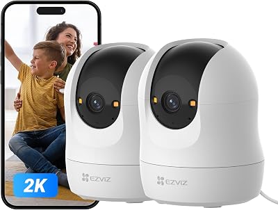 EZVIZ C6N G1 2K(2-Pack) Cámara Vigilancia WiFi Interior 360°, Cámara IP Detección Humana/Ruido, Visión Nocturna Color, Audio Bidireccional, Seguimiento Auto, Control Remoto, para Bebé/Anciano/Negocio