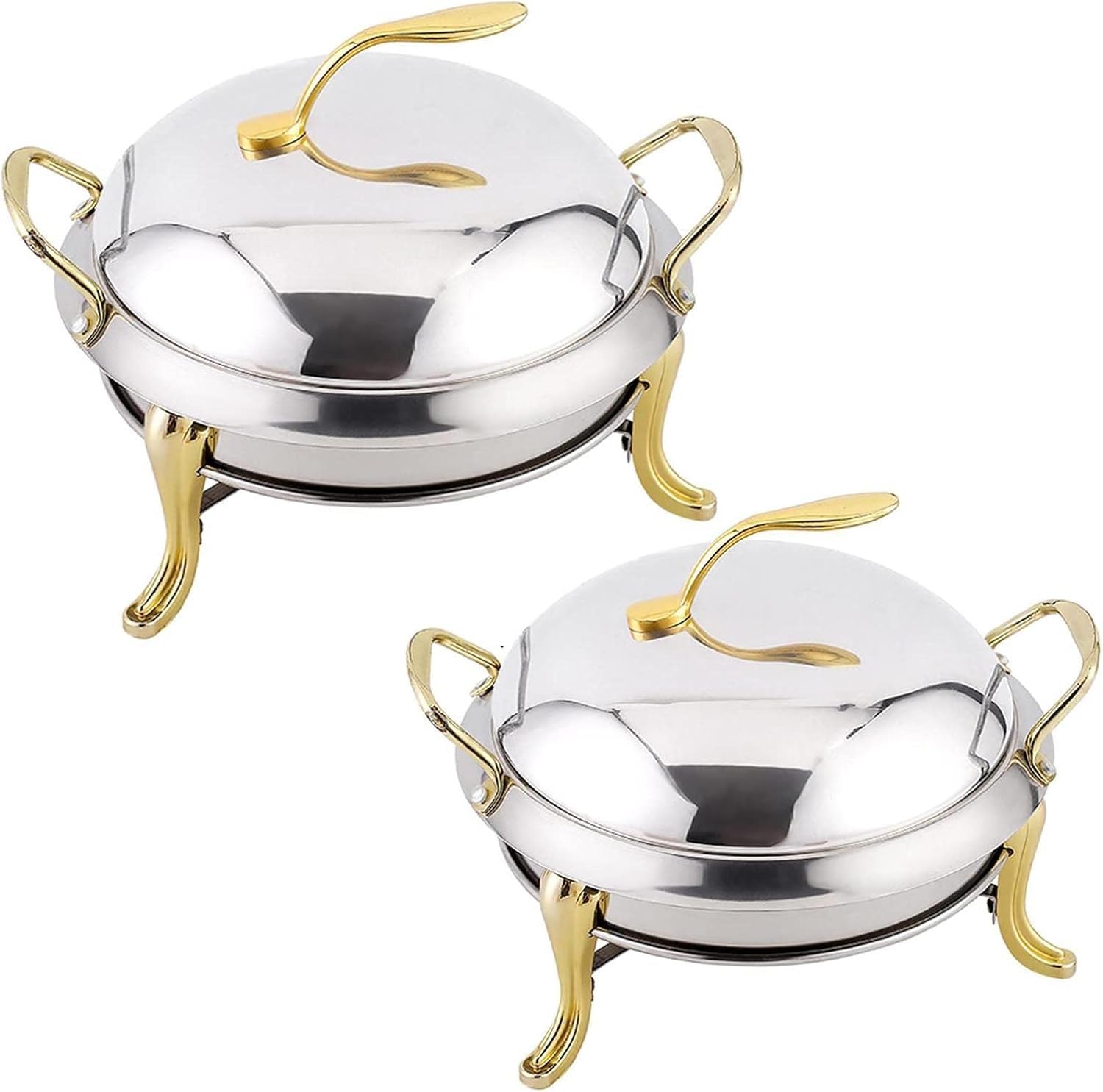 Juego de platos para bufé con sartén de acero inoxidable, tapa y soporte de combustible para fiestas de restaurantes, bodas, eventos de catering