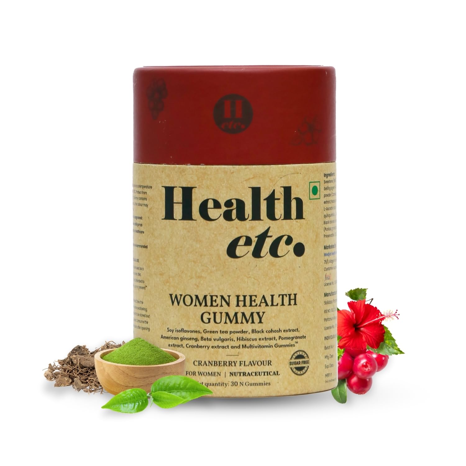 Sponsored Ad - Women's Health Gummies (Multivitamin Gummies for 40+ Years Women) | Cranberry Extract, Black Cohosh, Soy Isoflavones and Ginseng | Vegan, Sugar Free, Gelatine Free, | 30 Gummies