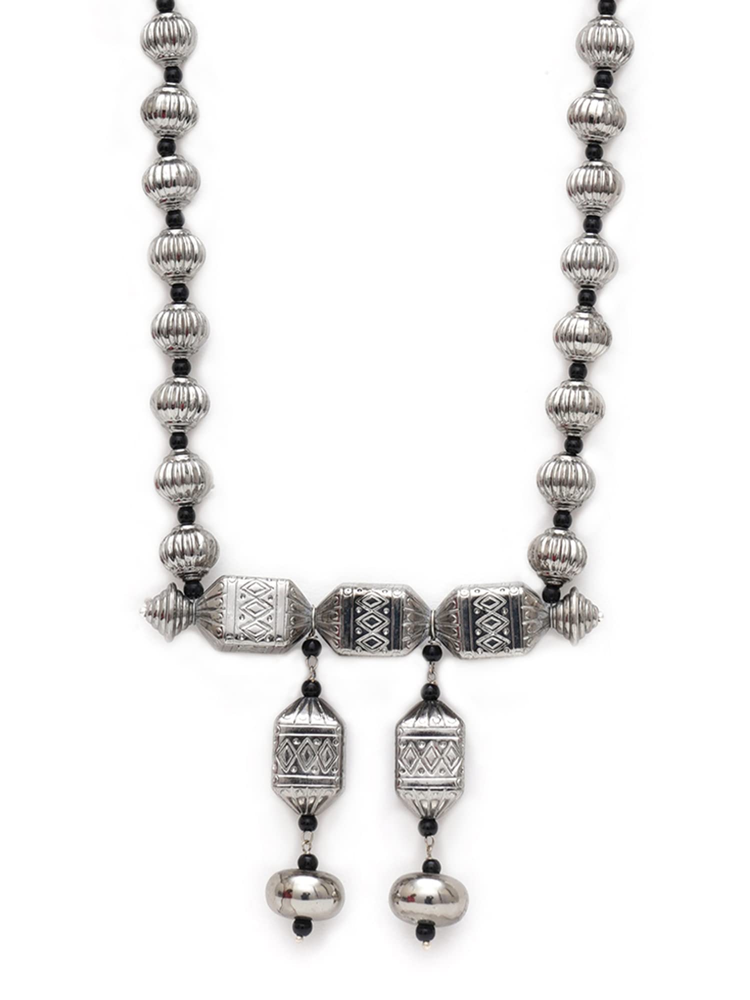 Karatcart Silver Oxidised Ethnic Traditional Long Necklace for Women (B09XJ4JRVJ) Amazon Price History, Amazon Price Tracker
