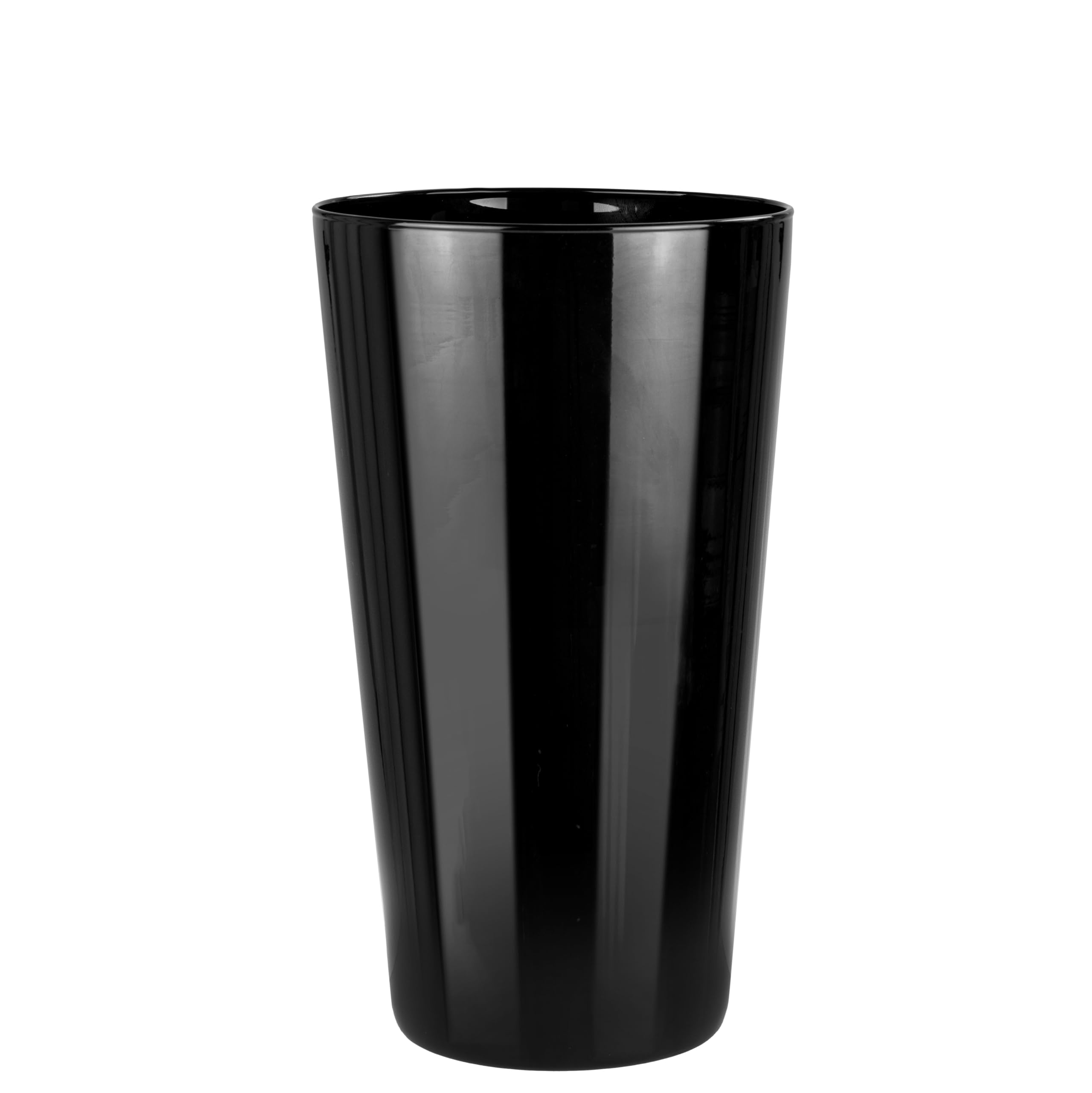 Trend for Home Black Vase H: 25 cm Flower Vases for Living Room Glass Vases for Flowers Conical Vase Black Decor Tall Vase for Pampas Grass Round Vase Black Glass Vase