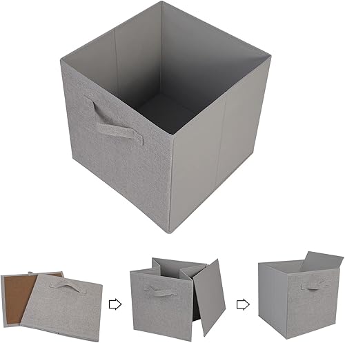 Miniatura 2 de BOMKEE Contenedores de almacenamiento plegables organizadores de armario y cubos de almacenamiento cestas de almacenamiento de ropa y juguetes con