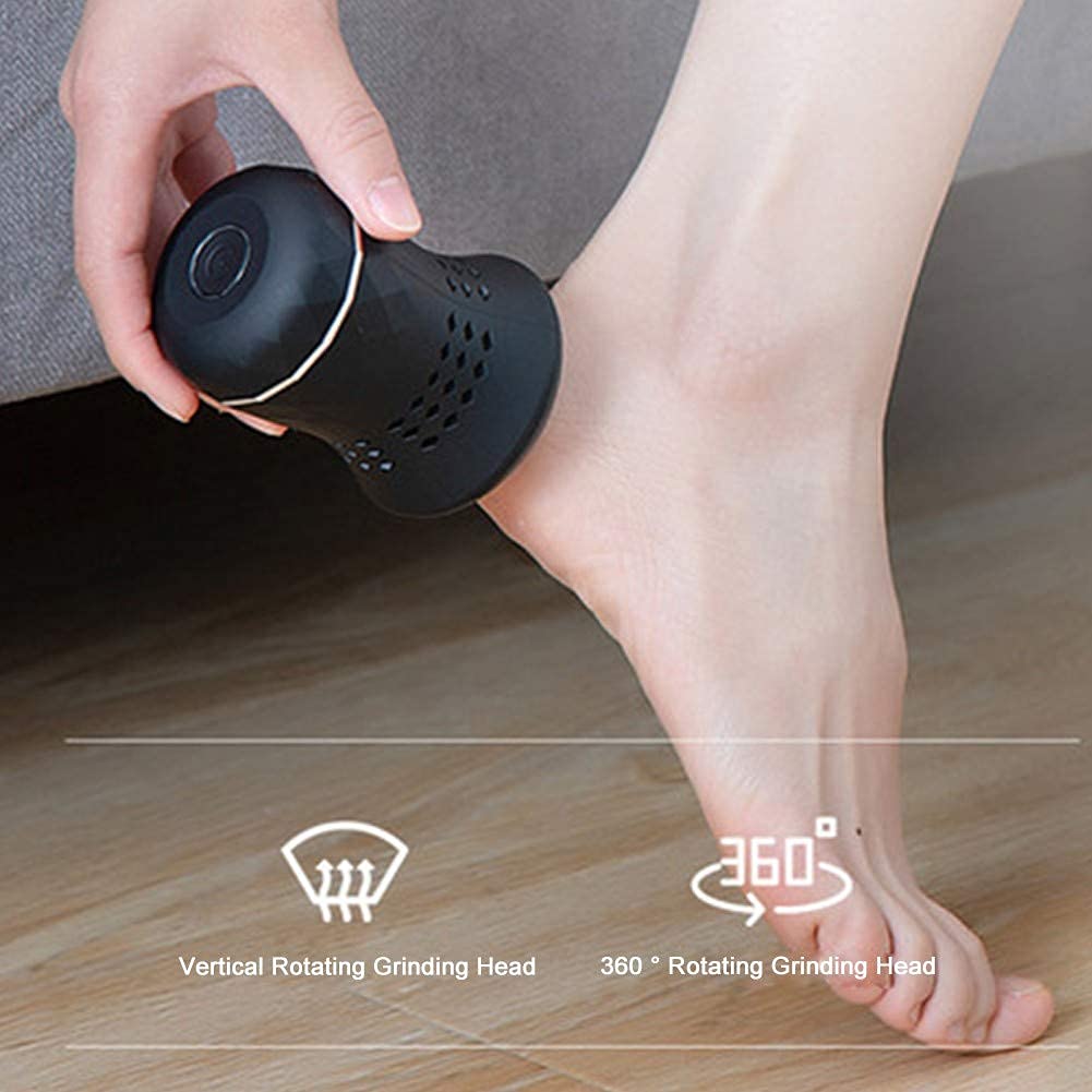 Removedor de callos eléctrico - Lima portátil para pies de piel muerta, amoladora de pies con carga USB con aspiradora, amoladora de pies de doble velocidad inalámbrica para talones agrietados, blanco