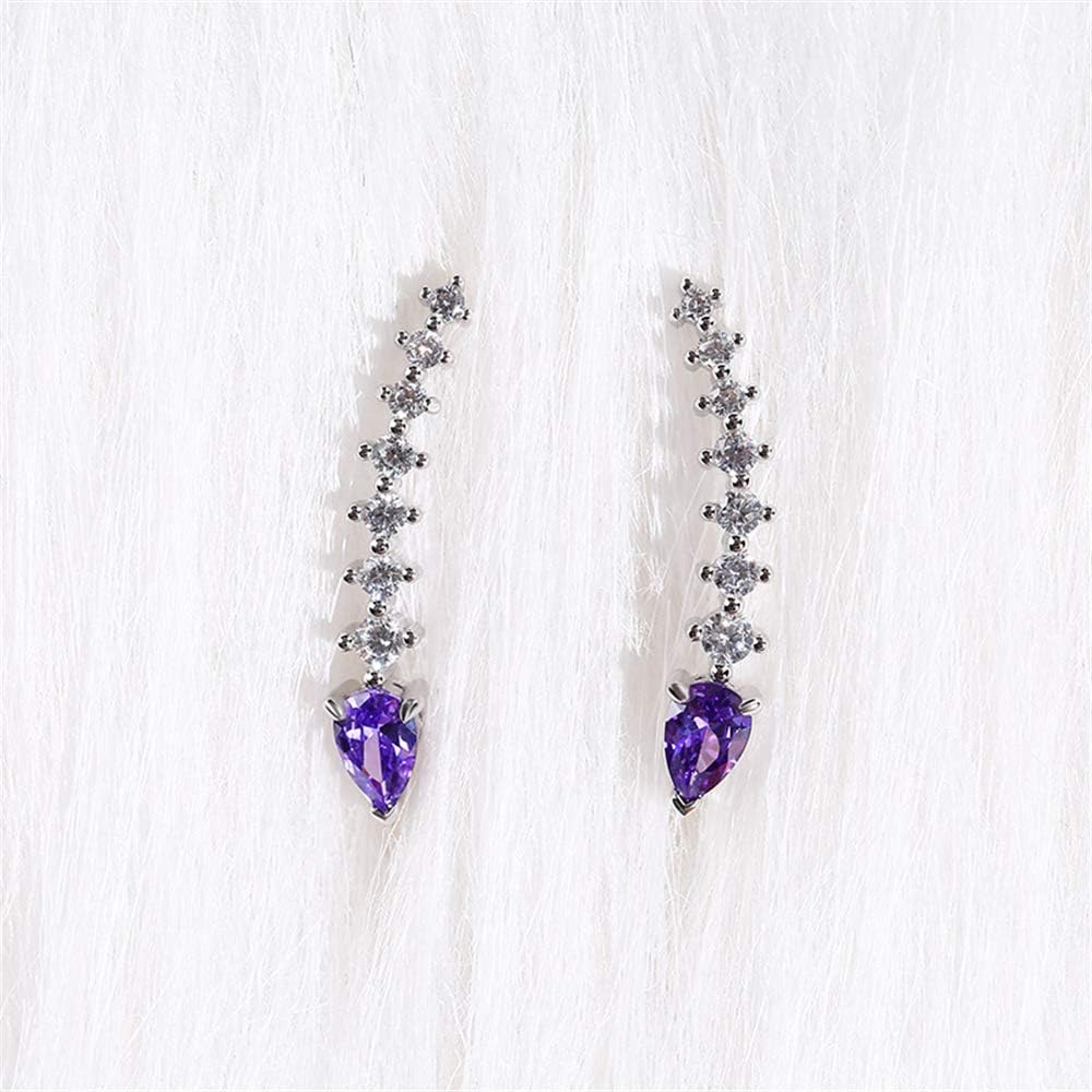 Jeulia Royal Amethyst Climber Earrings Gift for Women Girlfriend Wife Engagement Wedding Anniversary Promise or Birthday With Jewelry Box