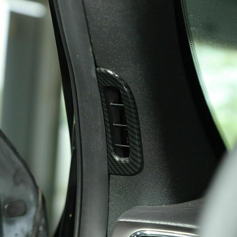 HDNAHEQ a-Pillar Air Vent Outlet Cover Trim + Carbon Fiber N Left Right Front Interior 2 Pieces/Set for Jeep for Grand Cherokee 2017-2019 AAVOCTFJGC2CFN