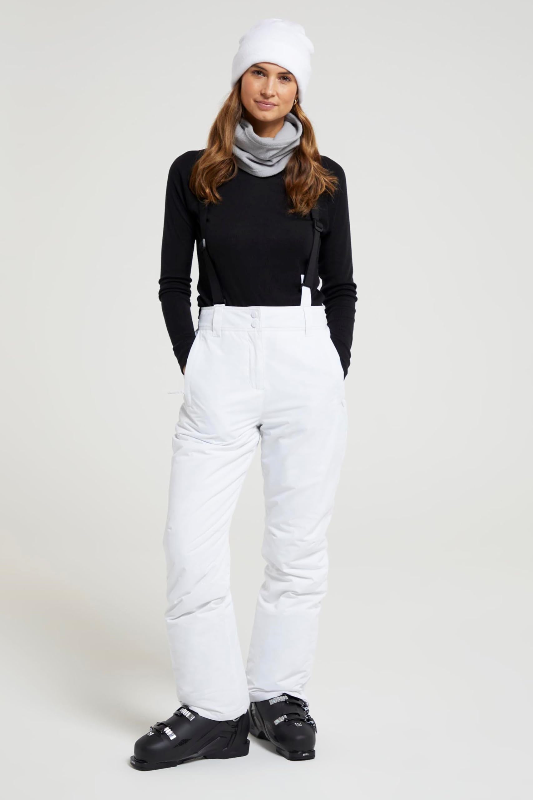 Mountain Warehouse Moon Pantalon de Ski à Jambe Moulante pour Femme - Pantalon résistant à l'eau en Tissu Ripstop, Bretelles Amovibles et Fermetures éclair aux Chevilles