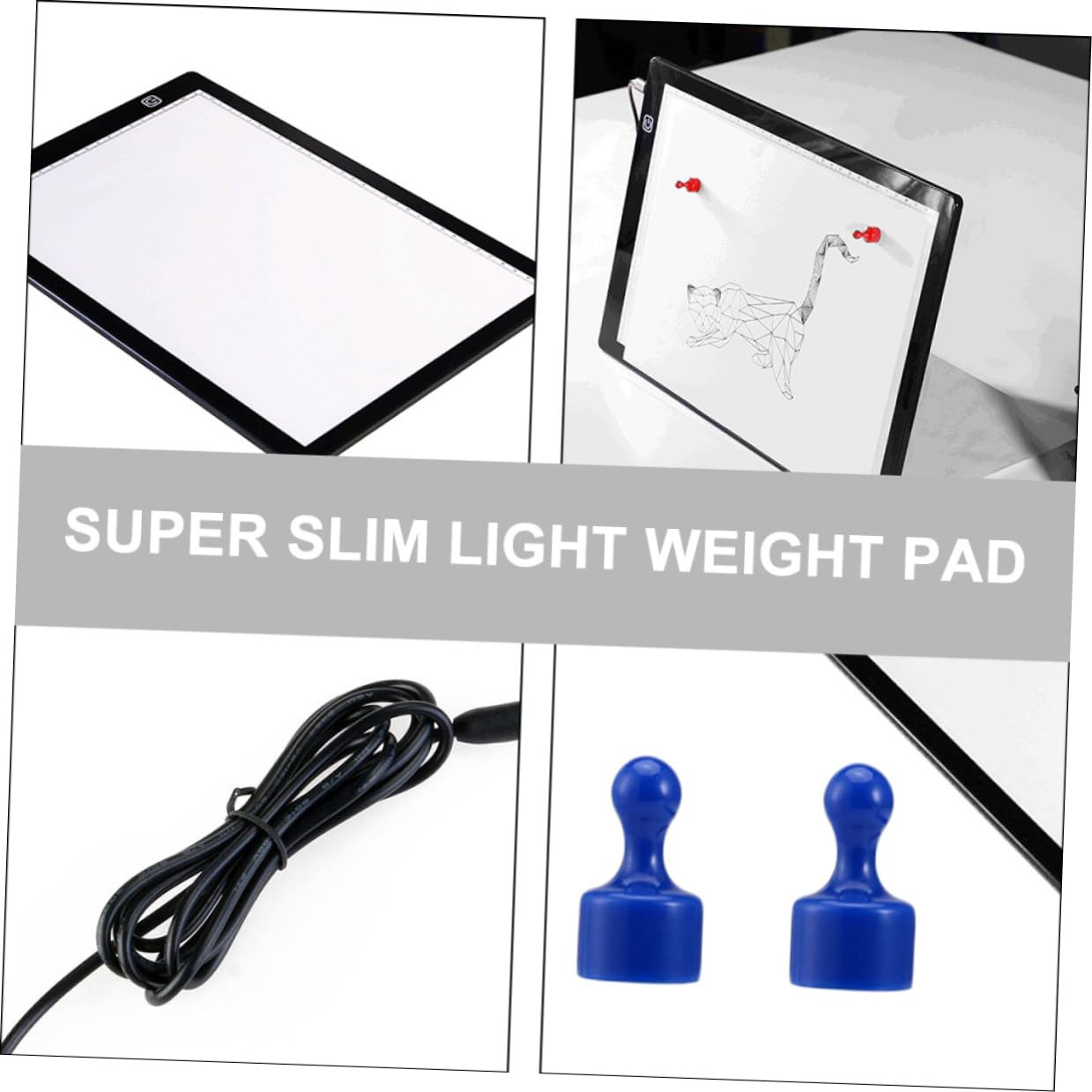 DOITOOL Planche à Dessin Lumineuse A4 en Acrylique avec LED Basse Consommation, Légère et Mince, Équipée de 2 Aimants et D'une Règle pour Embossage et Scrapbooking
