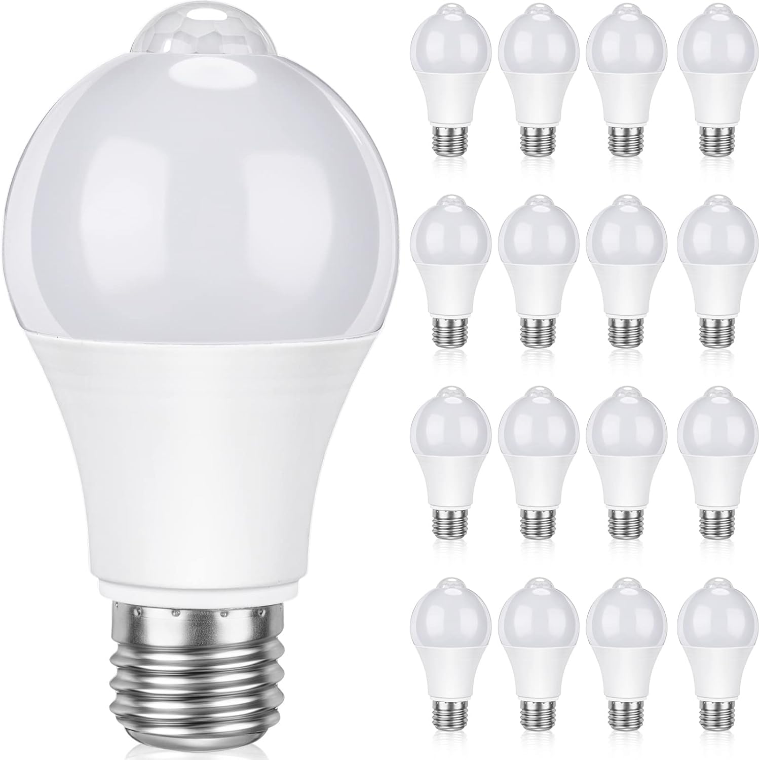 Ganeen 12 Pcs Motion Sensor Light Bulbs E26 E27 Activated Dusk to Dawn