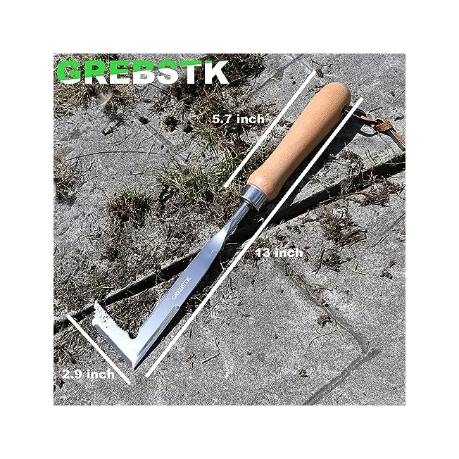 GREBSTK Crack Weeder Crevice Weeding Tool Stainless Steel Manual Weeder Beech Handle Gardening Tool