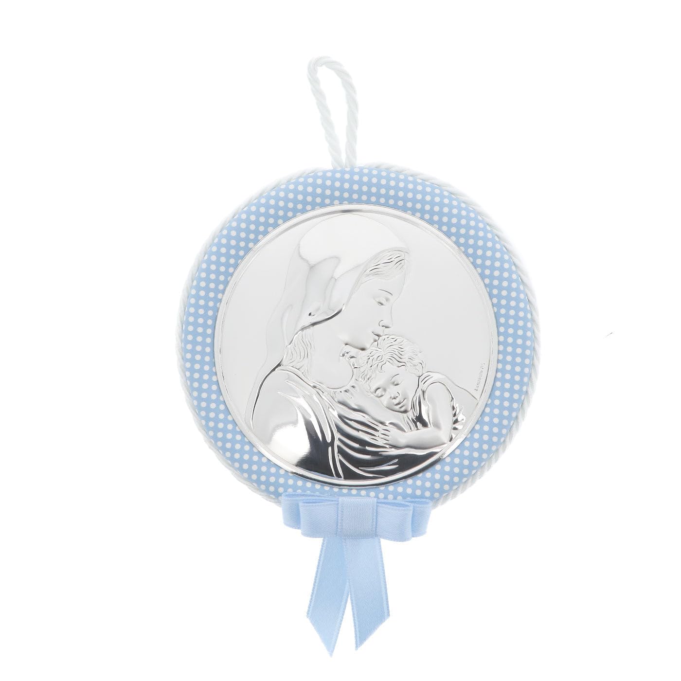 SHALOM - Capoculla Celeste Madonna Con Bambino, Con Carillon. Diametro 11 Cm