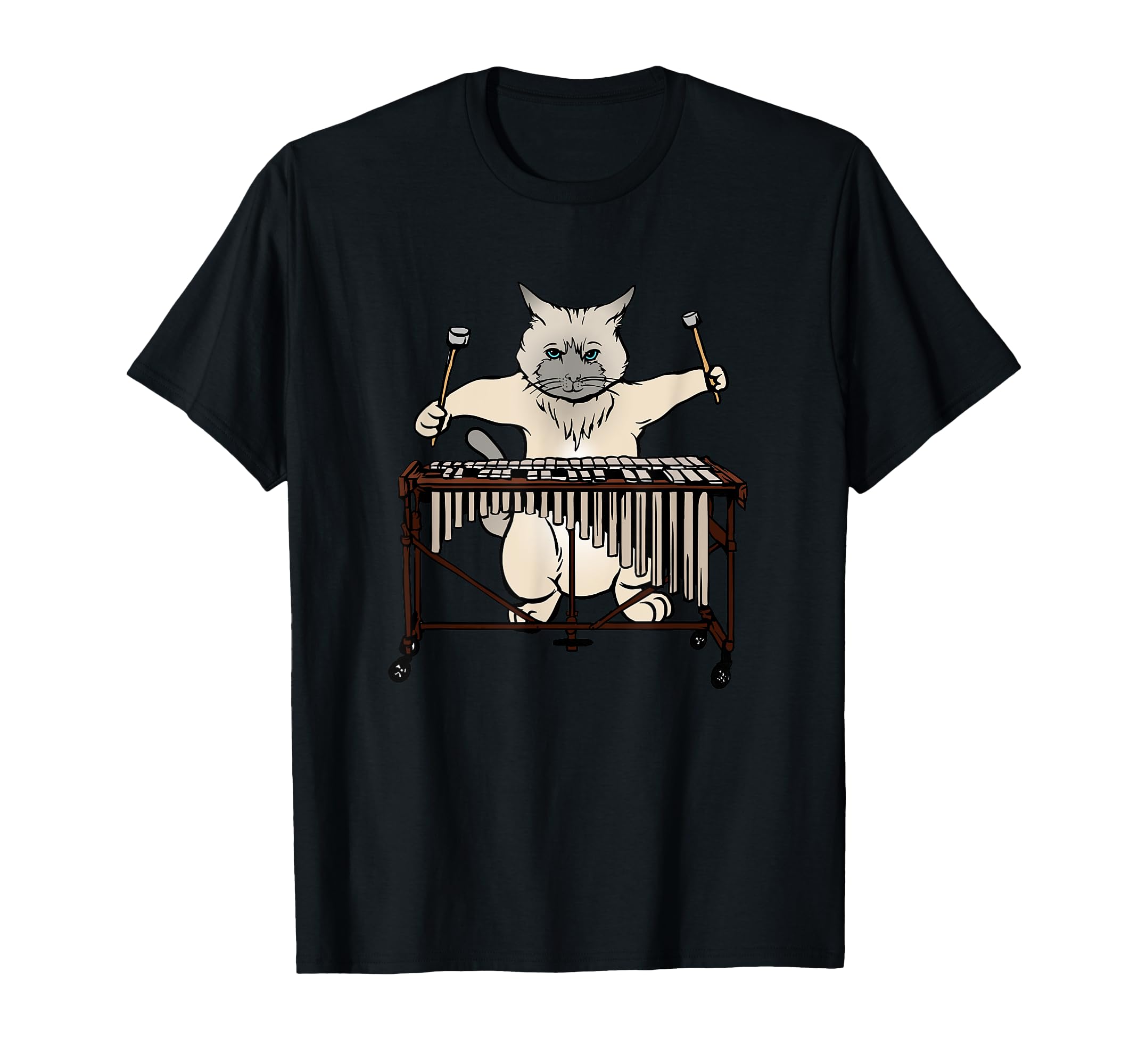 Cat Playing Vibraphone T Shirt Jazz Marimba T-Shirt