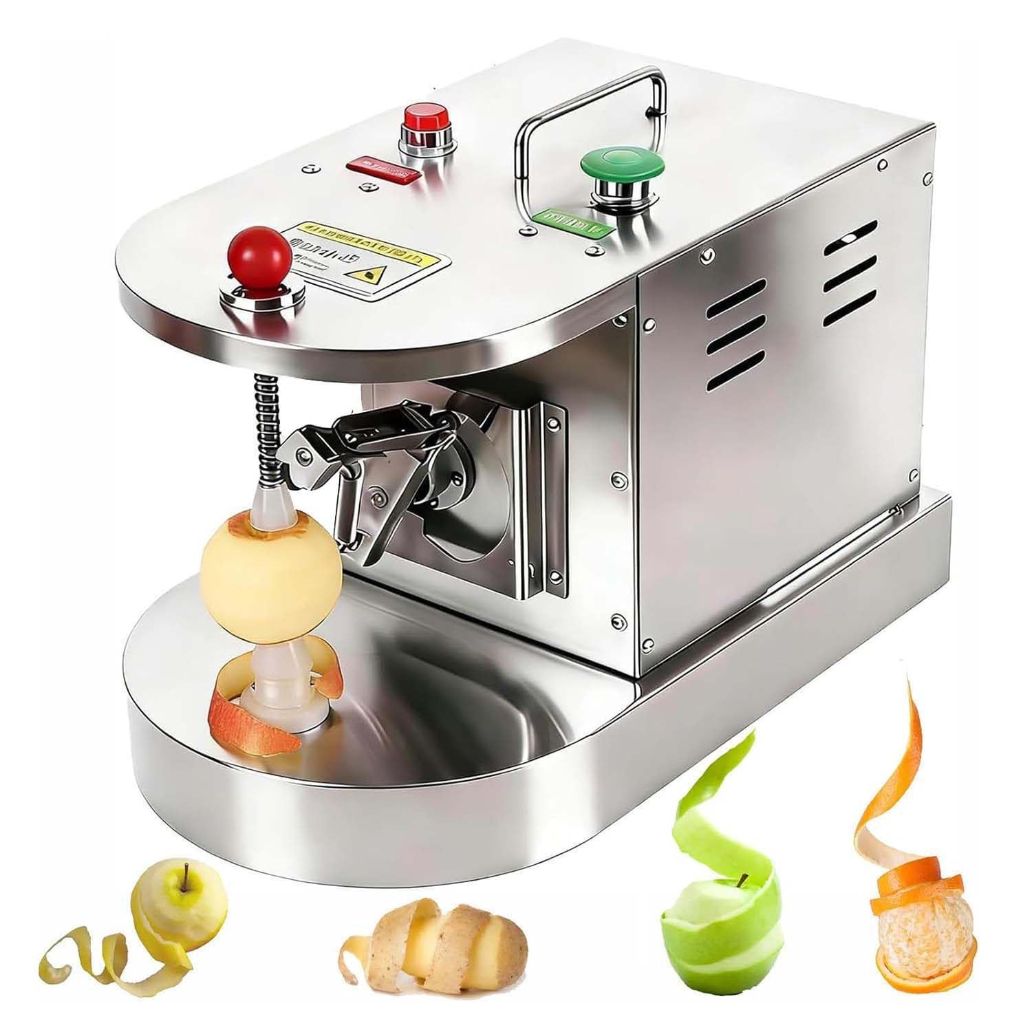 DPLWJPP Multifunctional Lemon Orange Peeling Machine Stainless Steel Electric Fruit Peeler Adjustable Height for 5-10cm Potatoes Peaches Kiwis Veggies Commercial Kitchens