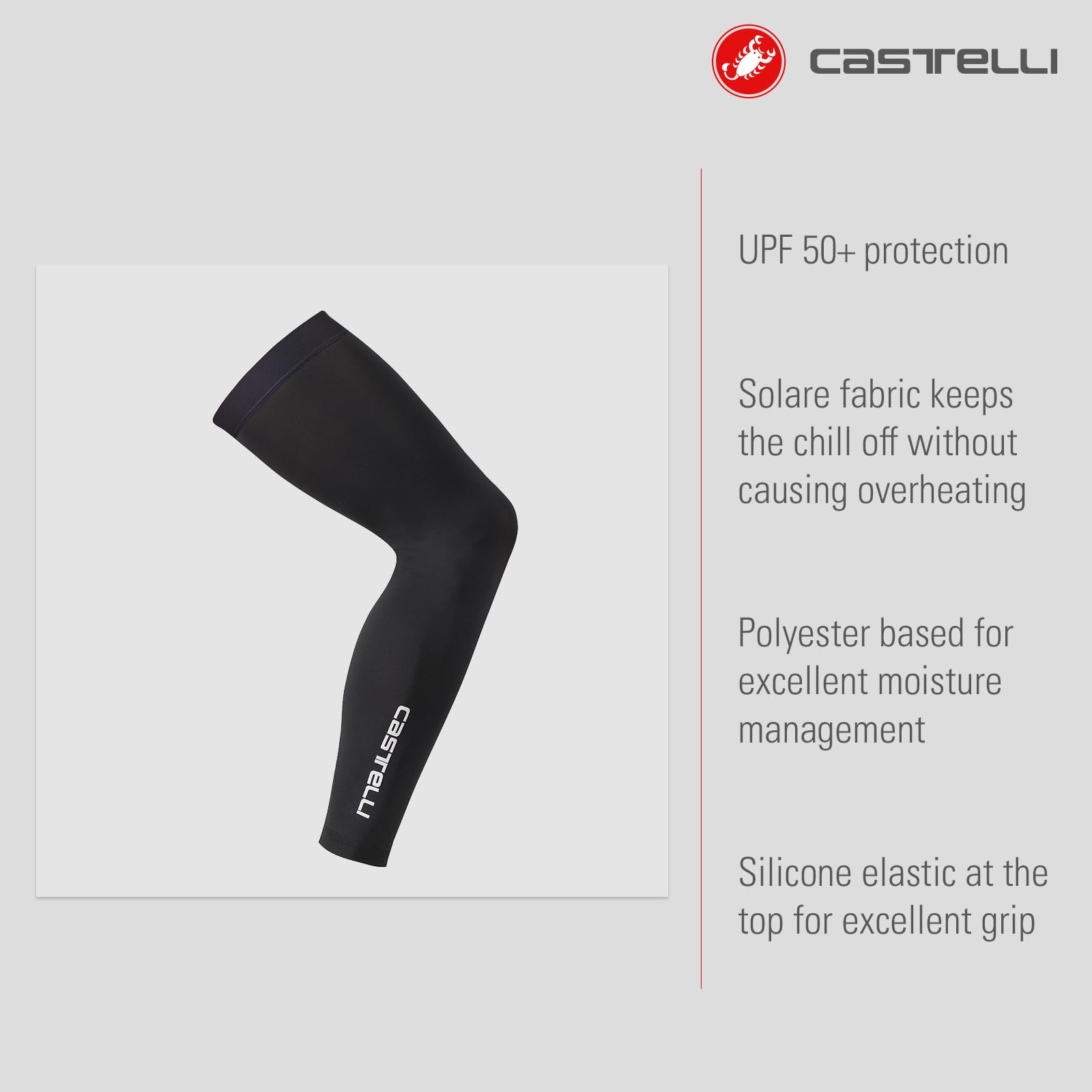 CASTELLI UPF 50+ Leg & Arm Sleeves For Cycling – Sun Protection, Breathable, Chill-Resistant For Men & Women